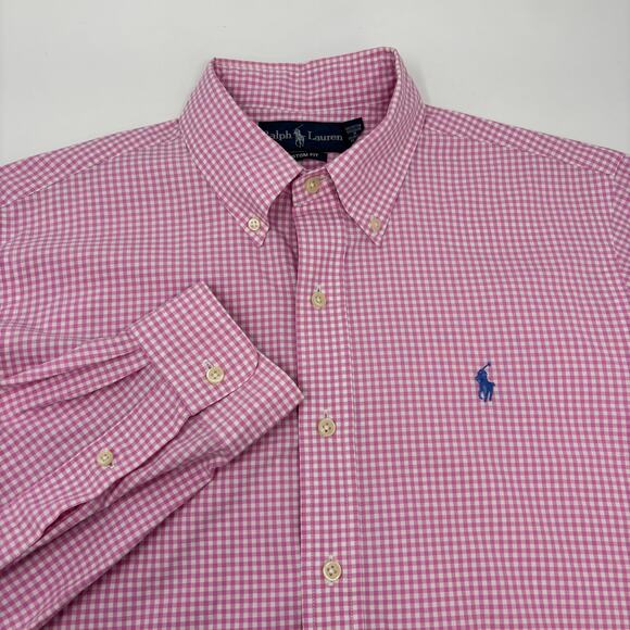 Ralph Lauren Other - Ralph Lauren Medium Pink White Gingham Check Button Down Long Sleeve Shirt